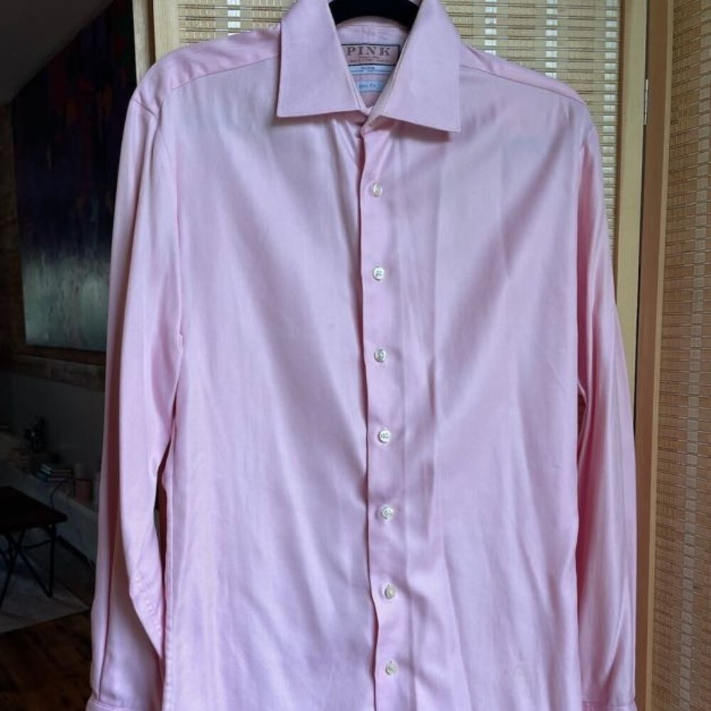 Thomas Pink Men’s Slim Fit Dress Shirt in Pink